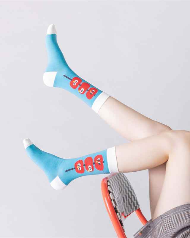 Sweetnana 3 Pack Women’s Cozy Cotton Crew Socks - Old Fashion Series, All-season Colorful Trendy Socks, Cute and Comfortable