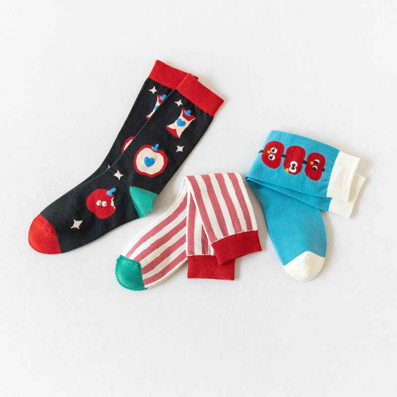 Sweetnana Women’s Cozy Old Fashion Series Cotton Crew Socks - Trendy, Colorful, All-season Cute Socks for Every Occasion