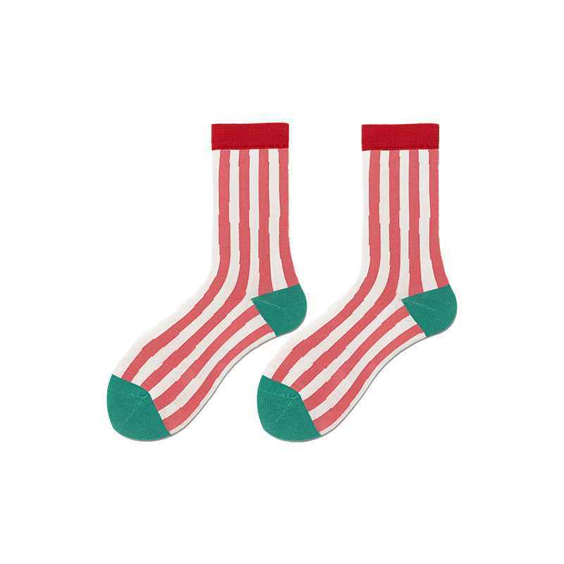 Sweetnana 3 Pack Women’s Cozy Cotton Crew Socks - Old Fashion Series, All-season Colorful Trendy Socks, Cute and Comfortable