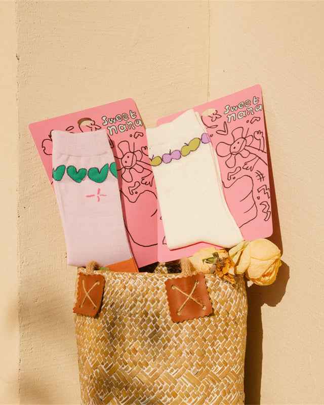 Sweetnana Seamless Women’s Cotton Crew Socks - Simple Pattern Series - Trendy, Cute, Cozy, and Comfortable Women's Stockings