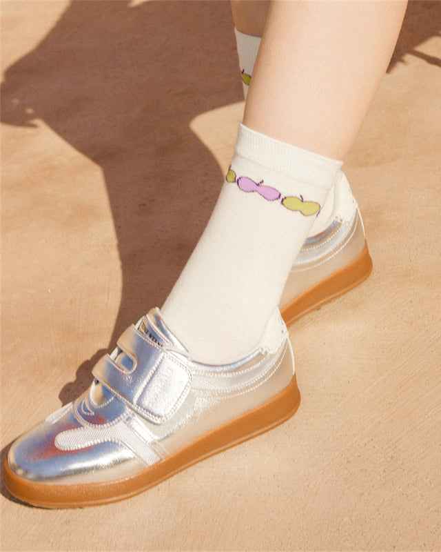 Sweetnana Seamless Women’s Cotton Crew Socks - Simple Pattern Series - Trendy, Cute, Cozy, and Comfortable Women's Stockings