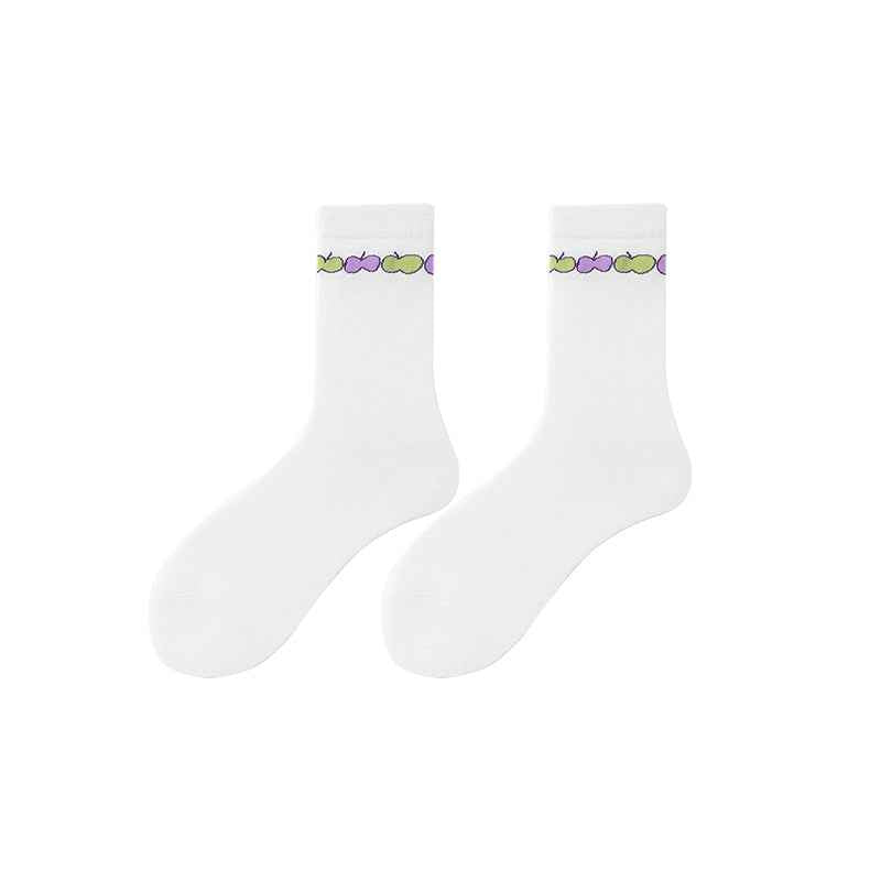 Sweetnana Seamless Women’s Cotton Crew Socks - Simple Pattern Series - Trendy, Cute, Cozy, and Comfortable Women's Stockings