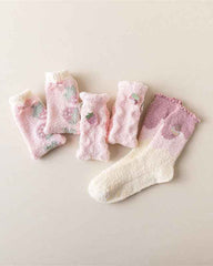 Sweetnana Women’s Cozy Fuzzy Crew Socks, 3-Pack Non-Slip Thickened Winter Stockings, Cute and Soft Slipper Socks for Comfort and Style