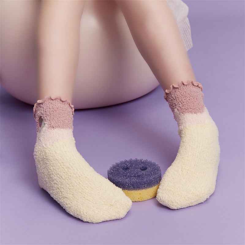 Sweetnana Women’s Cozy Fuzzy Crew Socks, 3-Pack Non-Slip Thickened Winter Stockings, Cute and Soft Slipper Socks for Comfort and Style