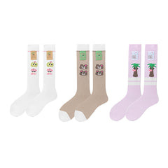 Sweetnana cartoon knee high seamless socks series ,sweat-absorbent and deodorant pure cotton stocking for women,Island style,fashion socks, cute calf socks,compression stocking.