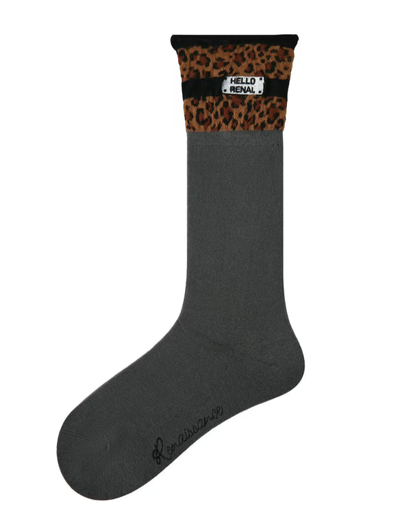 Women Crew Socks Leopard Print Cotton Trendy Casual Street - SWEET NANA