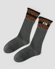 Women's Crew Socks Leopard Print Cotton Trendy Casual Street Style
