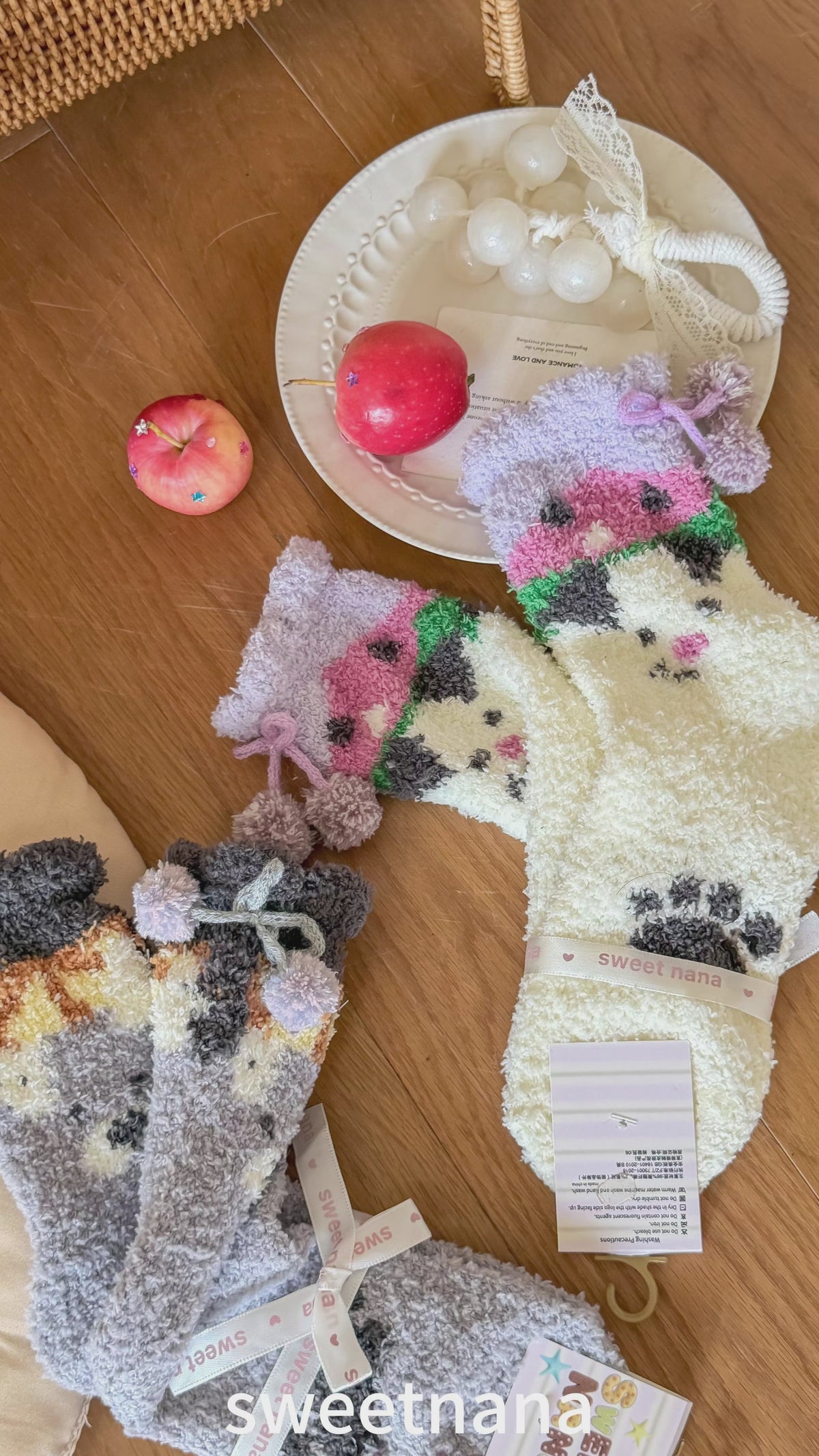Playful Pet Fuzzy Floor Crew Socks